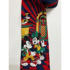 Vintage Mickey Mouse Minnie Mouse Dance Goofy Jukebox Scene Mens Tie